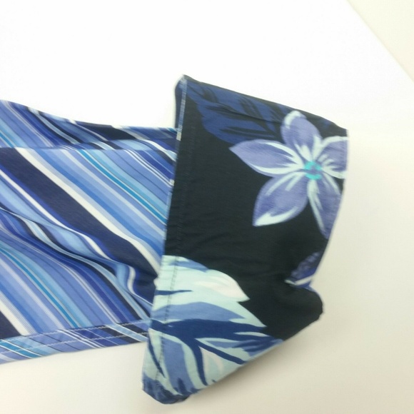 Tommy Hilfiger Striped Shirt Blue 80s 2 Ply Party - Picture 7 of 8